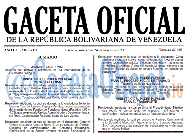 Venezuela Gaceta Oficial 42635 del 24 mayo 2023 Gaceta Oficial, Gaceta 42635, Gaceta 42635 HD, Gaceta #42635, Gaceta Oficial Venezuela #42635
