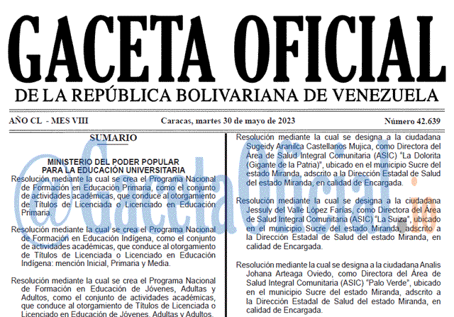 Gaceta Oficial, Gaceta 42639, Gaceta 42639 HD, Gaceta #42639, Gaceta Oficial Venezuela #42639