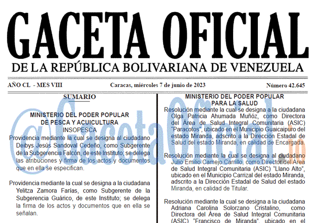 Gaceta Oficial, Gaceta 42645, Gaceta 42645 HD, Gaceta #42645, Gaceta Oficial Venezuela #42645