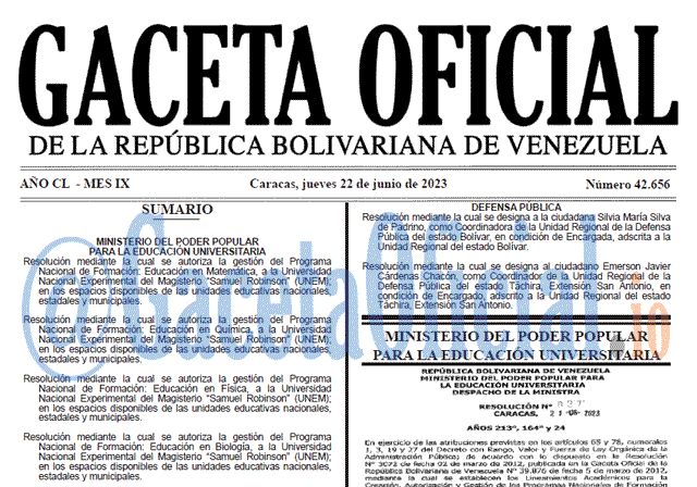 Gaceta Oficial, Gaceta 42656, Gaceta 42656 HD, Gaceta #42656, Gaceta Oficial Venezuela #42656