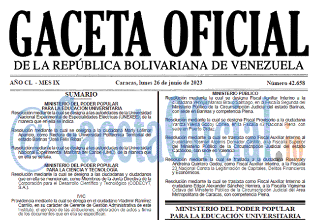 Gaceta Oficial, Gaceta 42658, Gaceta 42658 HD, Gaceta #42658, Gaceta Oficial Venezuela #42658
