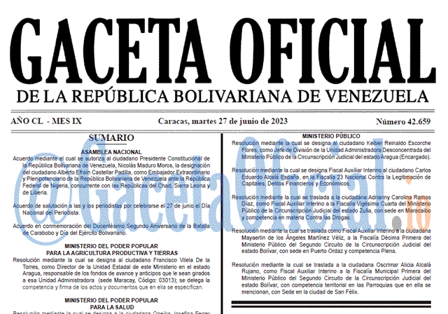 Gaceta Oficial, Gaceta 42659, Gaceta 42659 HD, Gaceta #42659, Gaceta Oficial Venezuela #42659