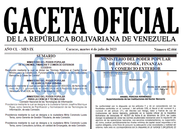 Gaceta Oficial, Gaceta 42664, Gaceta 42664 HD, Gaceta #42664, Gaceta Oficial Venezuela #42664