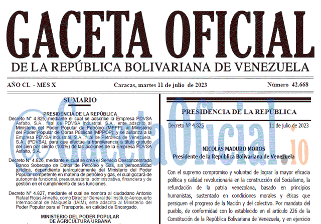 Venezuela Gaceta Oficial 42668 del 11 julio 2023 Gaceta Oficial, Gaceta 42668, Gaceta 42668 HD, Gaceta #42668, Gaceta Oficial Venezuela #42668