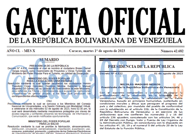 Venezuela Gaceta Oficial 42682 del 01 agosto 2023 Gaceta Oficial, Gaceta 42682, Gaceta 42682 HD, Gaceta #42682, Gaceta Oficial Venezuela #42682