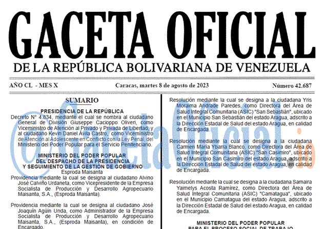 Venezuela Gaceta Oficial 42687 del 08 agosto 2023 Gaceta Oficial, Gaceta 42687, Gaceta 42687 HD, Gaceta #42687, Gaceta Oficial Venezuela #42687