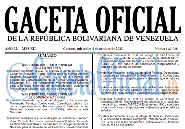 Gaceta Oficial, Gaceta 42728, Gaceta 42728 HD, Gaceta #42728, Gaceta Oficial Venezuela #42728