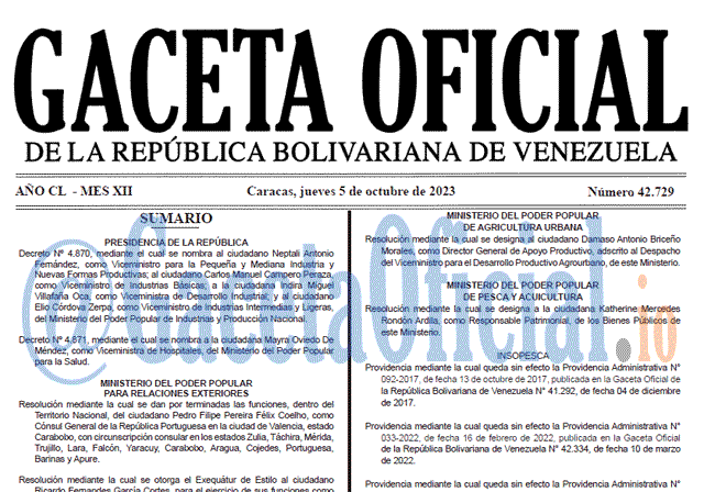 Gaceta Oficial, Gaceta 42729, Gaceta 42729 HD, Gaceta #42729, Gaceta Oficial Venezuela #42729