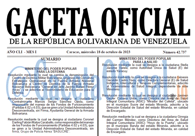 Gaceta Oficial, Gaceta 42737, Gaceta 42737 HD, Gaceta #42737, Gaceta Oficial Venezuela #42737