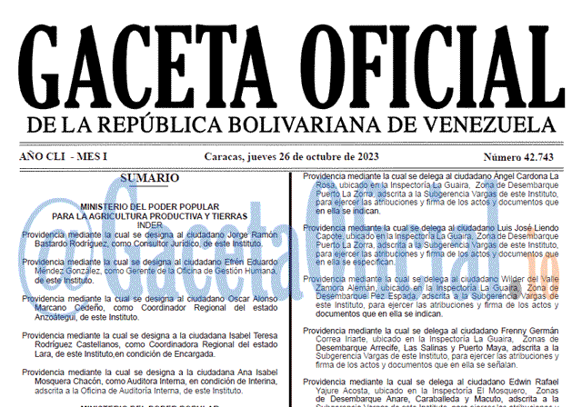 Gaceta Oficial, Gaceta 42743, Gaceta 42743 HD, Gaceta #42743, Gaceta Oficial Venezuela #42743