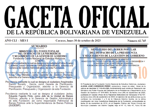 Gaceta Oficial, Gaceta 42745, Gaceta 42745 HD, Gaceta #42745, Gaceta Oficial Venezuela #42745