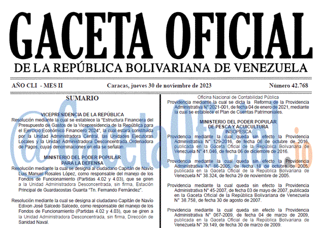Gaceta Oficial, Gaceta 42768, Gaceta 42768 HD, Gaceta #42768, Gaceta Oficial Venezuela #42768