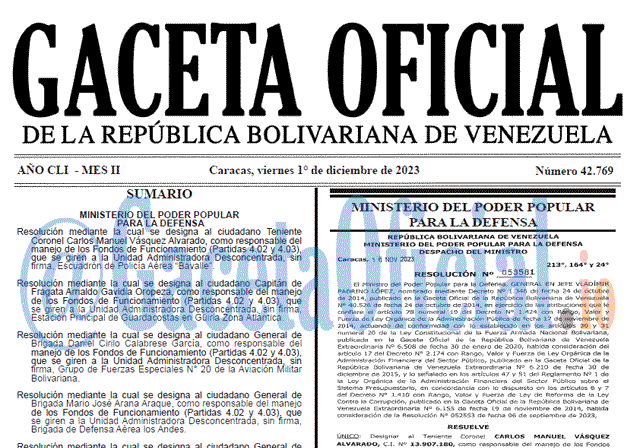 Gaceta Oficial, Gaceta 42769, Gaceta 42769 HD, Gaceta #42769, Gaceta Oficial Venezuela #42769