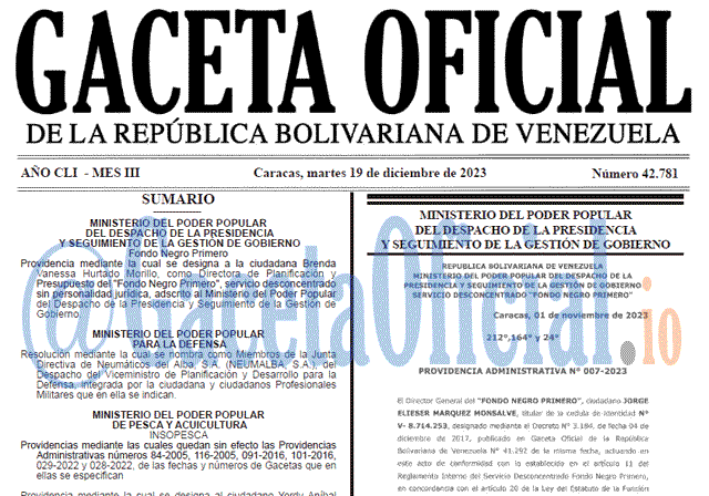 Gaceta Oficial, Gaceta 42781, Gaceta 42781 HD, Gaceta #42781, Gaceta Oficial Venezuela #42781