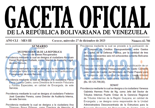 Gaceta Oficial, Gaceta 42786, Gaceta 42786 HD, Gaceta #42786, Gaceta Oficial Venezuela #42786