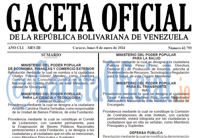 Gaceta Oficial, Gaceta 42793, Gaceta 42793 HD, Gaceta #42793, Gaceta Oficial Venezuela #42793