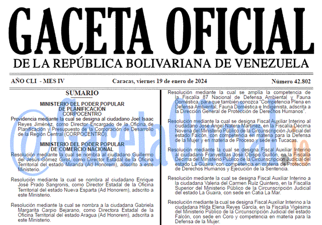 Gaceta Oficial, Gaceta 42802, Gaceta 42802 HD, Gaceta #42802, Gaceta Oficial Venezuela #42802
