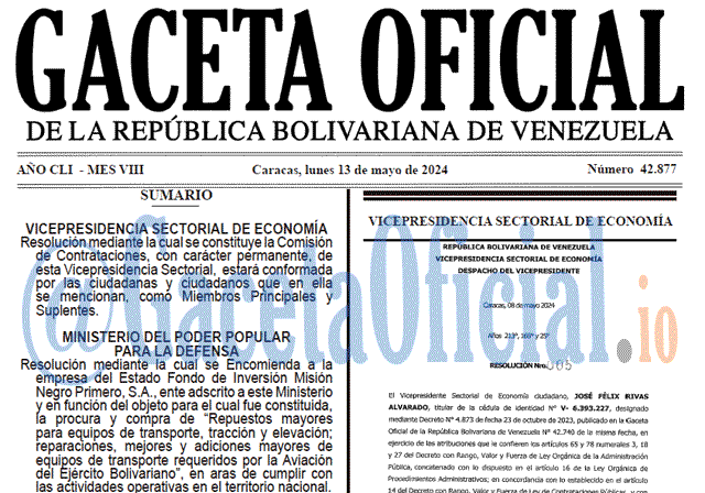 Gaceta Oficial, Gaceta 42877, Gaceta 42877 HD, Gaceta #42877, Gaceta Oficial Venezuela #42877