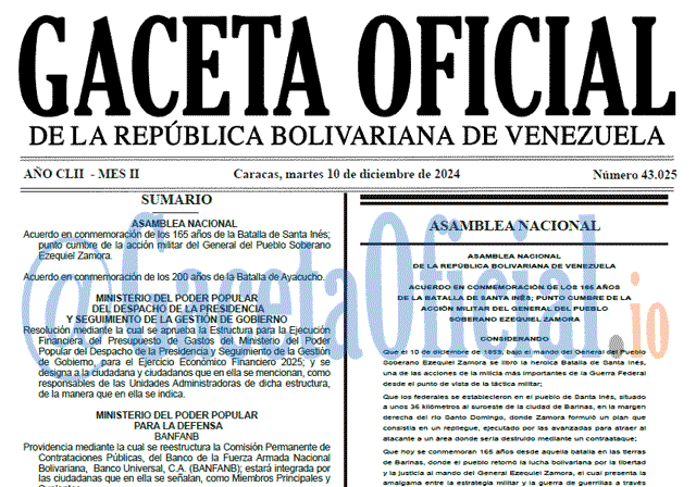 Gaceta Oficial, Gaceta 43025, Gaceta 43025 HD, Gaceta #43025, Gaceta Oficial Venezuela #43025