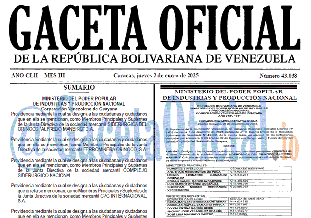 Gaceta Oficial, Gaceta 43038, Gaceta 43038 HD, Gaceta #43038, Gaceta Oficial Venezuela #43038