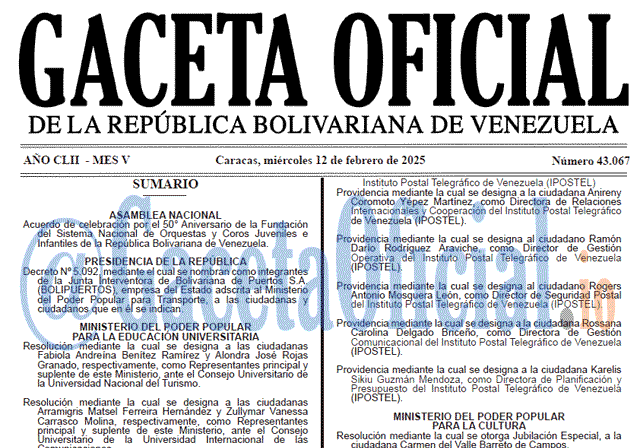 Gaceta Oficial, Gaceta 43067, Gaceta 43067 HD, Gaceta #43067, Gaceta Oficial Venezuela #43067