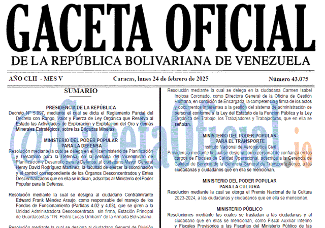 Gaceta Oficial, Gaceta 43075, Gaceta 43075 HD, Gaceta #43075, Gaceta Oficial Venezuela #43075