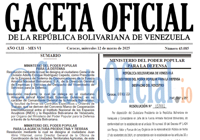Venezuela Gaceta Oficial 43085 del 12 marzo 2025 Gaceta Oficial, Gaceta 43085, Gaceta 43085 HD, Gaceta #43085, Gaceta Oficial Venezuela #43085