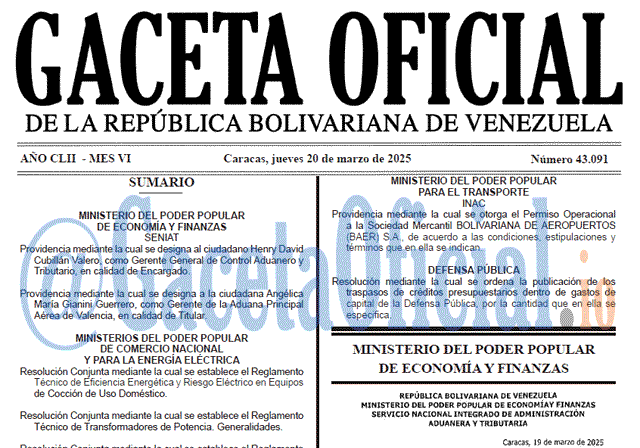 Venezuela Gaceta Oficial 43091 del 20 marzo 2025 Gaceta Oficial, Gaceta 43091, Gaceta 43091 HD, Gaceta #43091, Gaceta Oficial Venezuela #43091