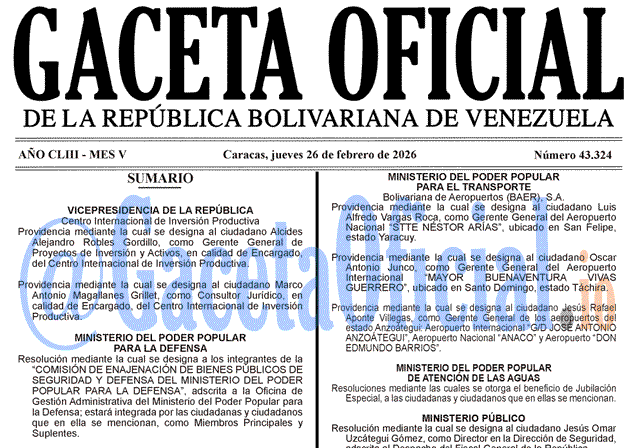 Gaceta Oficial, Gaceta 43324, Gaceta 43324 HD, Gaceta #43324, Gaceta Oficial Venezuela #43324