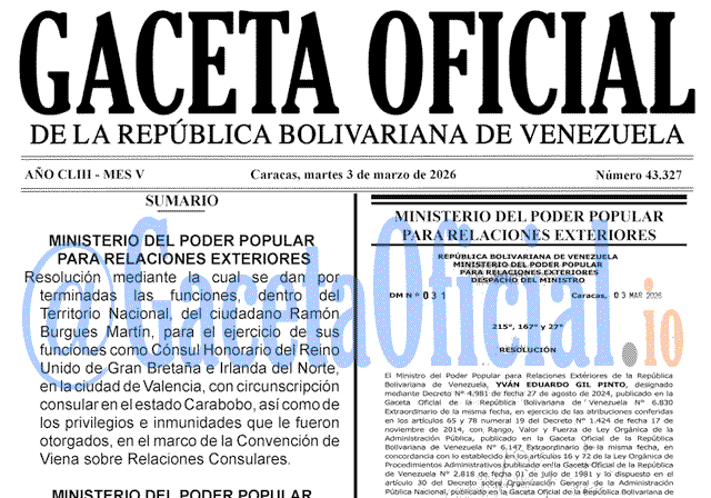 Gaceta Oficial, Gaceta 43327, Gaceta 43327 HD, Gaceta #43327, Gaceta Oficial Venezuela #43327