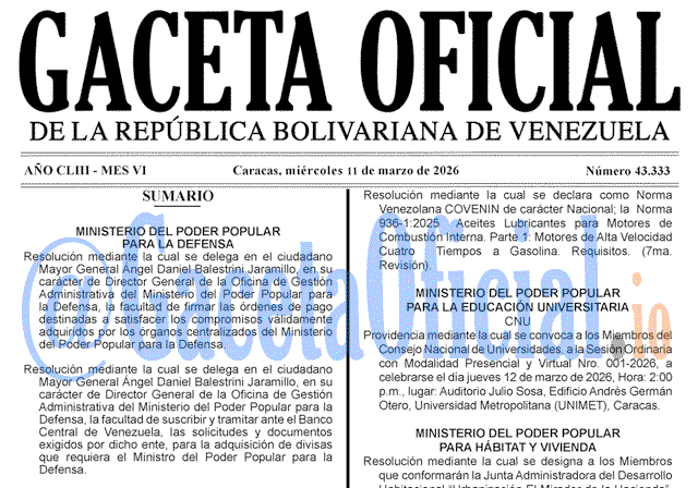 Gaceta Oficial, Gaceta 43333, Gaceta 43333 HD, Gaceta #43333, Gaceta Oficial Venezuela #43333