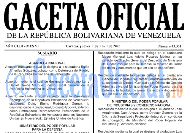 Gaceta Oficial, Gaceta 43351, Gaceta 43351 HD, Gaceta #43351, Gaceta Oficial Venezuela #43351