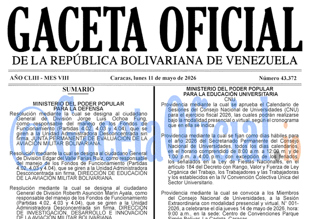 Gaceta Oficial, Gaceta 43372, Gaceta 43372 HD, Gaceta #43372, Gaceta Oficial Venezuela #43372