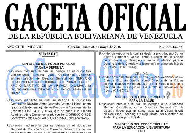 Gaceta Oficial, Gaceta 43382, Gaceta 43382 HD, Gaceta #43382, Gaceta Oficial Venezuela #43382