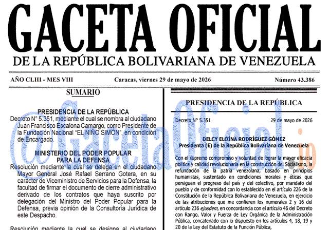 Gaceta Oficial, Gaceta 43386, Gaceta 43386 HD, Gaceta #43386, Gaceta Oficial Venezuela #43386