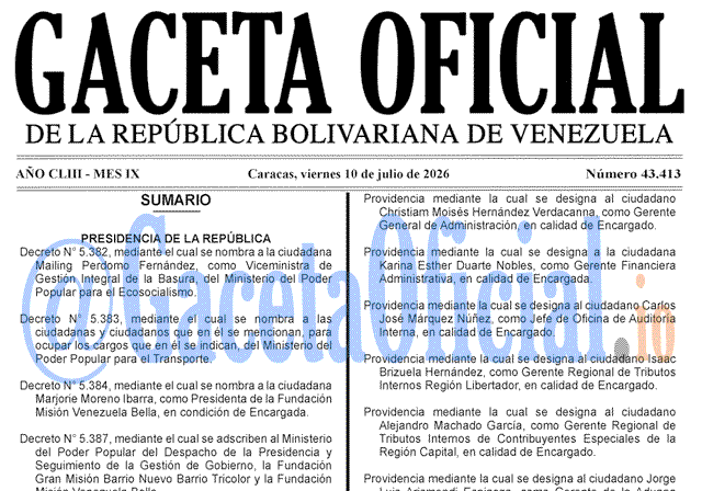Gaceta Oficial, Gaceta 43413, Gaceta 43413 HD, Gaceta #43413, Gaceta Oficial Venezuela #43413