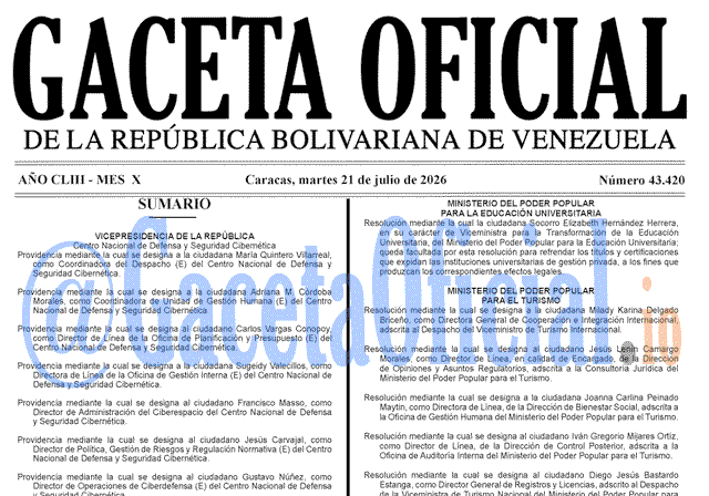 Gaceta Oficial, Gaceta 43420, Gaceta 43420 HD, Gaceta #43420, Gaceta Oficial Venezuela #43420