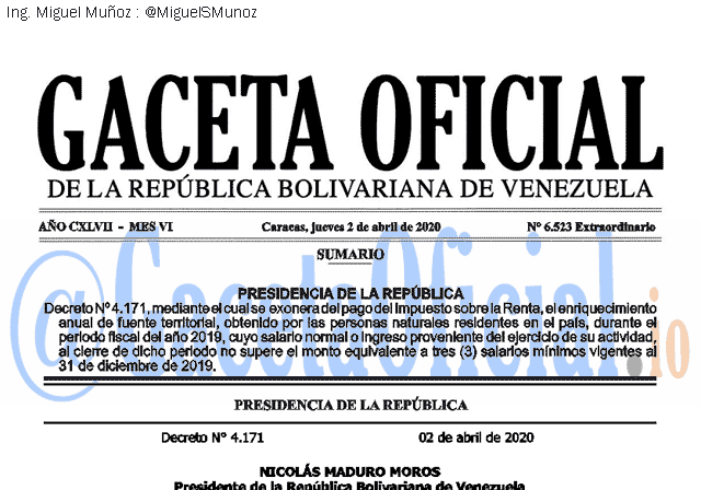 Gaceta Oficial 6523 del 2 abril 2020