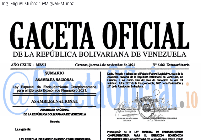 Gaceta Oficial 6661 del 4 noviembre 2021