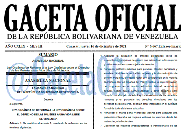 Gaceta Oficial 6667 del 16 diciembre 2021 Gaceta Oficial 6667 del 16 diciembre 2021