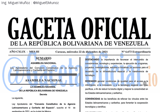 Gaceta Oficial 6673 del 22 diciembre 2021