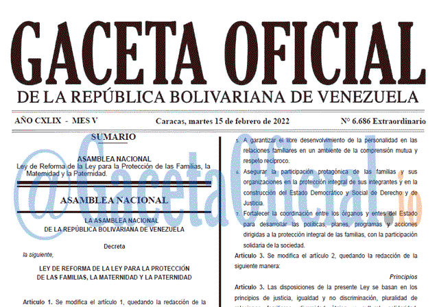 Gaceta Oficial 6686 del 15 febrero 2022