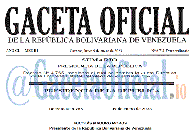 Gaceta Oficial, Gaceta 6731, Gaceta #6731, Gaceta Oficial Venezuela #6731