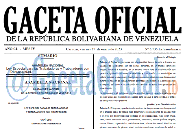 Gaceta Oficial, Gaceta 6735, Gaceta 6735 HD, Gaceta #6735, Gaceta Oficial Venezuela #6735