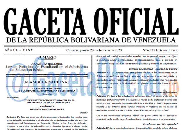Gaceta Oficial, Gaceta 6737, Gaceta #6737, Gaceta Oficial Venezuela #6737