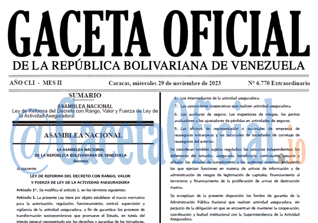 Venezuela Gaceta Oficial 6770 del 29 noviembre 2023 Gaceta Oficial, Gaceta 6770, Gaceta 6770 HD, Gaceta #6770, Gaceta Oficial Venezuela #6770