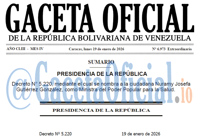 Gaceta Oficial, Gaceta 6973, Gaceta 6973 HD, Gaceta #6973, Gaceta Oficial Venezuela #6973