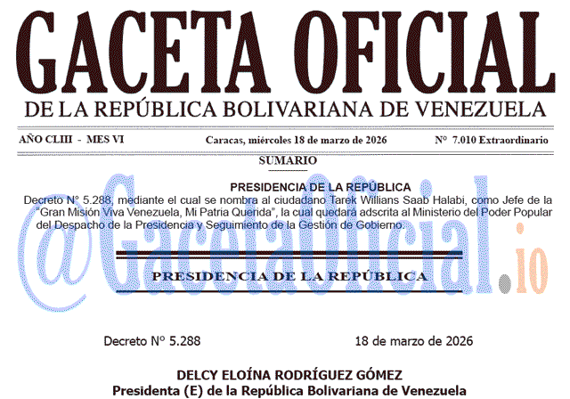 Gaceta Oficial, Gaceta 7010, Gaceta 7010 HD, Gaceta #7010, Gaceta Oficial Venezuela #7010