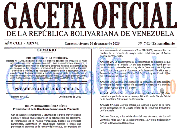 Gaceta Oficial, Gaceta 7014, Gaceta 7014 HD, Gaceta #7014, Gaceta Oficial Venezuela #7014