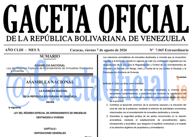 Gaceta Oficial, Gaceta 7065, Gaceta 7065 HD, Gaceta #7065, Gaceta Oficial Venezuela #7065